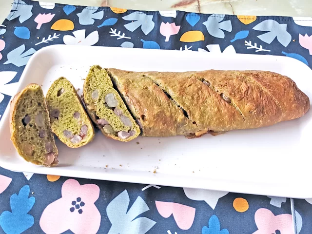 【スタンドミキサーで】ベイクオフアレンジ！抹茶のスイートバゲット♪